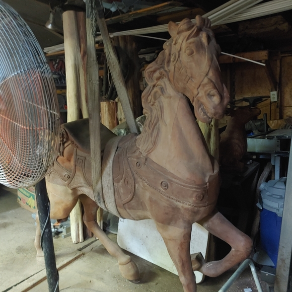 Handcrafted Wooden Life Size Horse /Carousel 🎠 - Picture 1 of 4